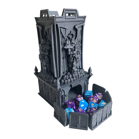 3D Printed  Dice Rolling Castle Tabletop Gaming Tower Dice Tower Tray for DND Board Game D&D RPG Best Gift for Friend