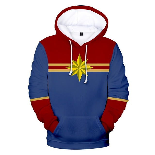 3D Printed Hoodie Carol Danvers Captain Marvel Costumes Sweatshirts Tracksuit