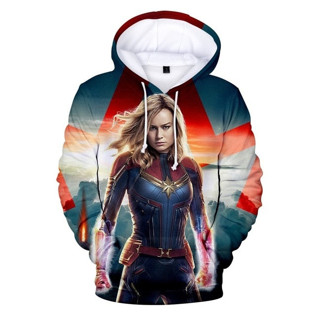 3D Printed Hoodie Carol Danvers Captain Marvel Costumes Sweatshirts Tracksuit