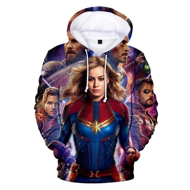 3D Printed Hoodie Carol Danvers Captain Marvel Costumes Sweatshirts Tracksuit