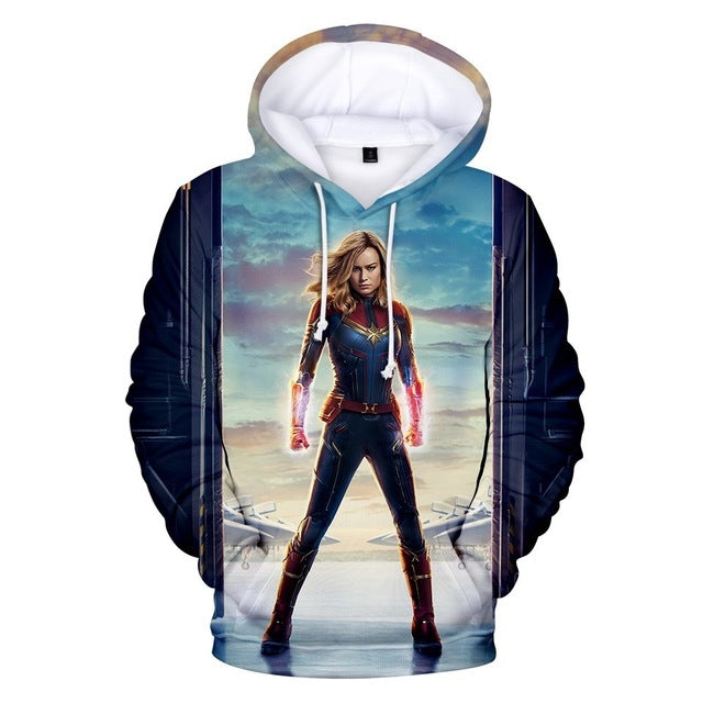 3D Printed Hoodie Carol Danvers Captain Marvel Costumes Sweatshirts Tracksuit