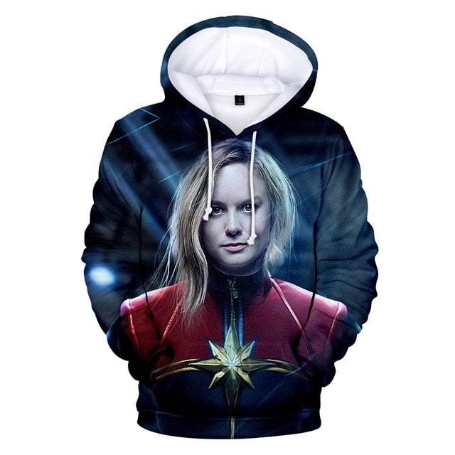 3D Printed Hoodie Carol Danvers Captain Marvel Costumes Sweatshirts Tracksuit