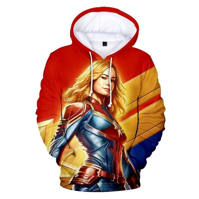 3D Printed Hoodie Carol Danvers Captain Marvel Costumes Sweatshirts Tracksuit