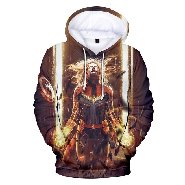 3D Printed Hoodie Carol Danvers Captain Marvel Costumes Sweatshirts Tracksuit