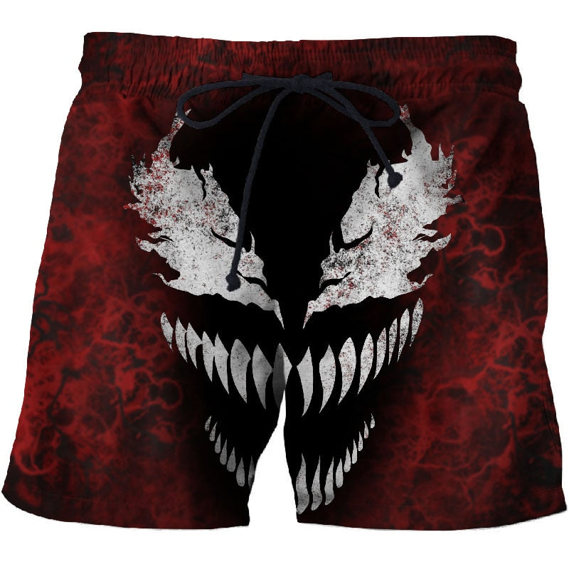 3d Printed Venom Shorts for Men Women Summer Beach Shorts Cool Short Trousers Comfortable Streetwear Unisex