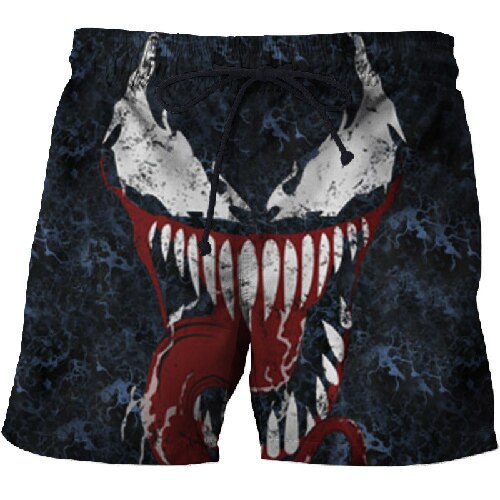 3d Printed Venom Shorts for Men Women Summer Beach Shorts Cool Short Trousers Comfortable Streetwear Unisex