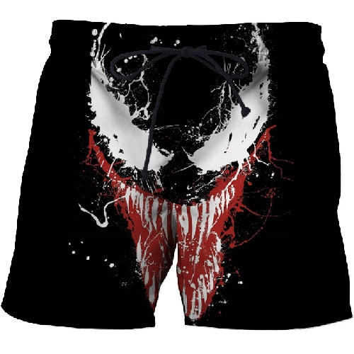 3d Printed Venom Shorts for Men Women Summer Beach Shorts Cool Short Trousers Comfortable Streetwear Unisex