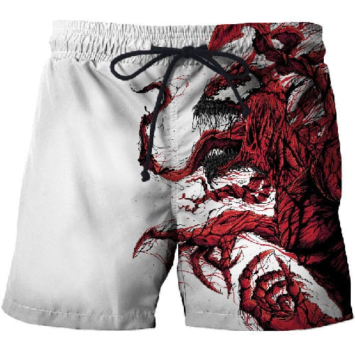 3d Printed Venom Shorts for Men Women Summer Beach Shorts Cool Short Trousers Comfortable Streetwear Unisex