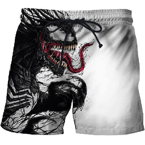 3d Printed Venom Shorts for Men Women Summer Beach Shorts Cool Short Trousers Comfortable Streetwear Unisex