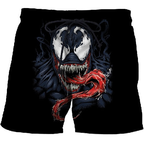 3d Printed Venom Shorts for Men Women Summer Beach Shorts Cool Short Trousers Comfortable Streetwear Unisex