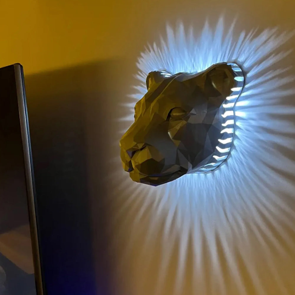 3D Resin Animal Statue and Wall Lamp Home Decoration- Battery Operated