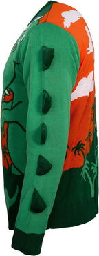 3D T-Rex Santa Hat Light UP Sweater