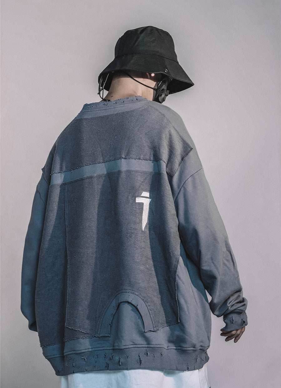 HiH14 Industrial Ripped Crewneck - Beige / M