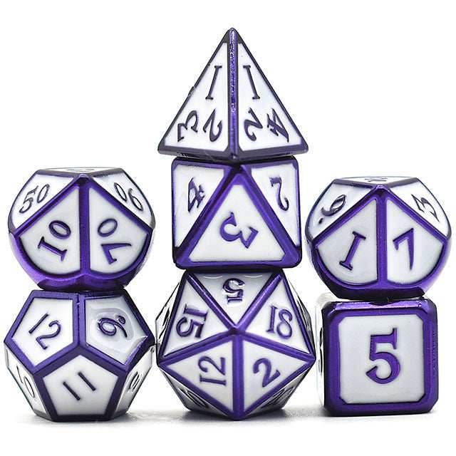 Dark Blue/Purple Electrophoresis Powder with White Dice Metal Set - 