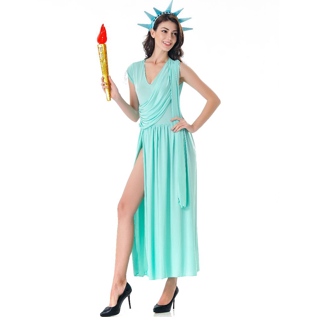 3Pcs Lady Liberty Costume for Women Halloween Costume