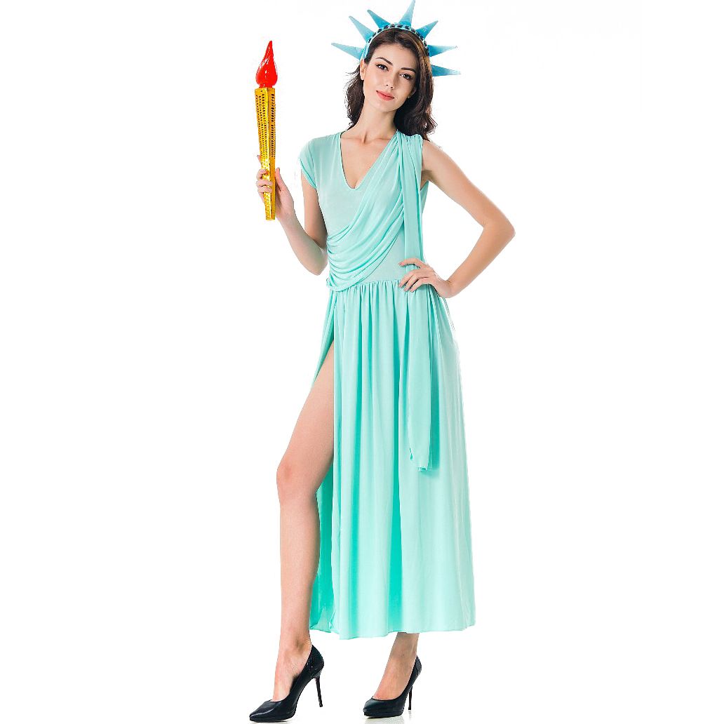 3Pcs Lady Liberty Costume for Women Halloween Costume