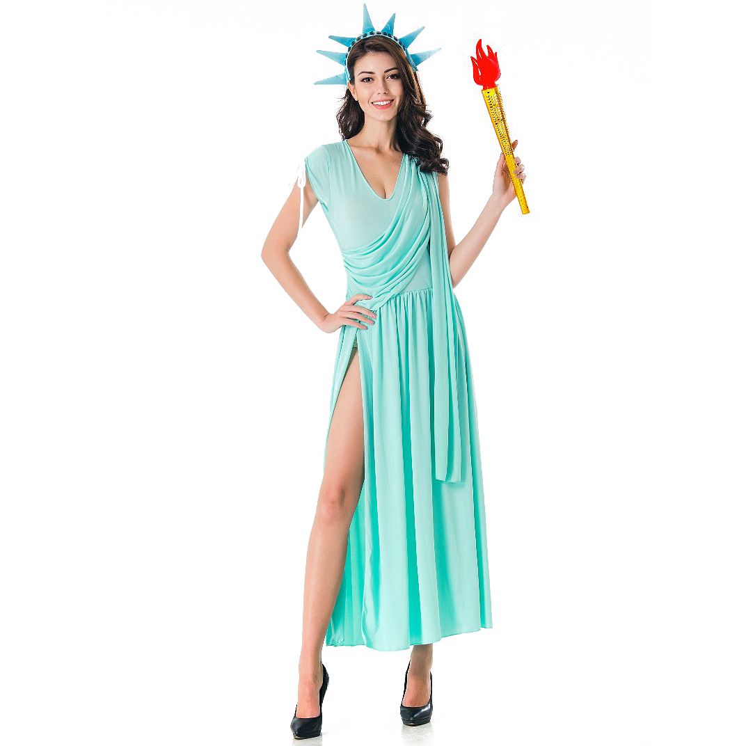 3Pcs Lady Liberty Costume for Women Halloween Costume