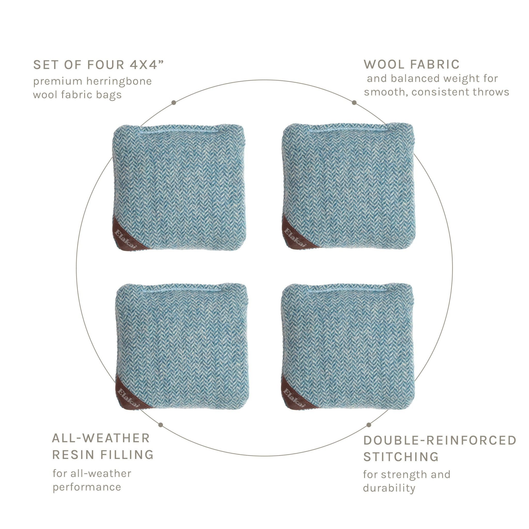 4-in Travel Herringbone Cornhole Bags | Premium All-Weather Collection