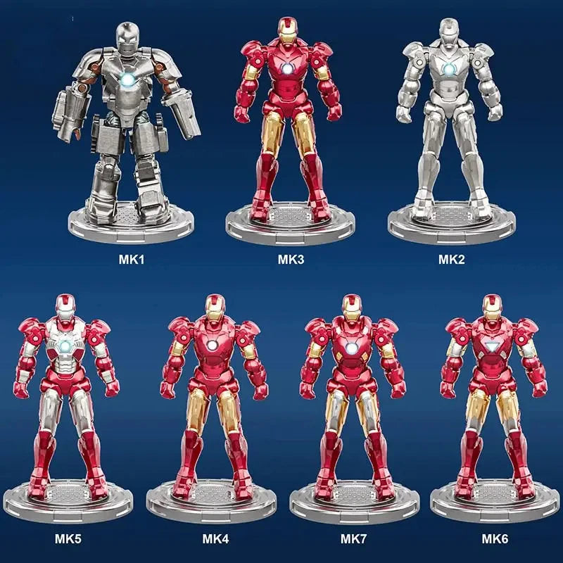 4 inches Original DIY Toys Blocks Bricks Building Iron Man Legends MK1 MK2 MK3 MK4 MK5 MK6 MK7 Tony Stark Model Action Figure ﻿