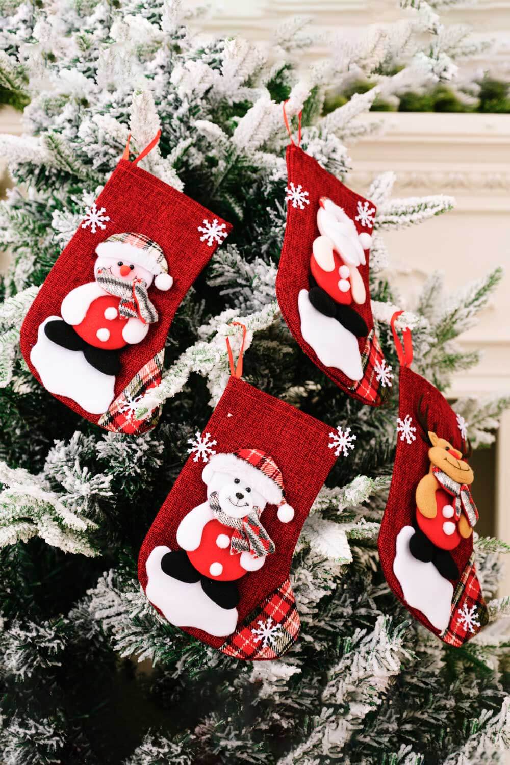 4-Pack Snowflake Christmas Stocking Hanging Widgets