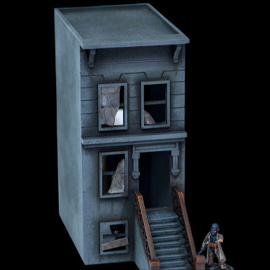 28mm "Brownstone" Row House (MDF) - 28MMDF404