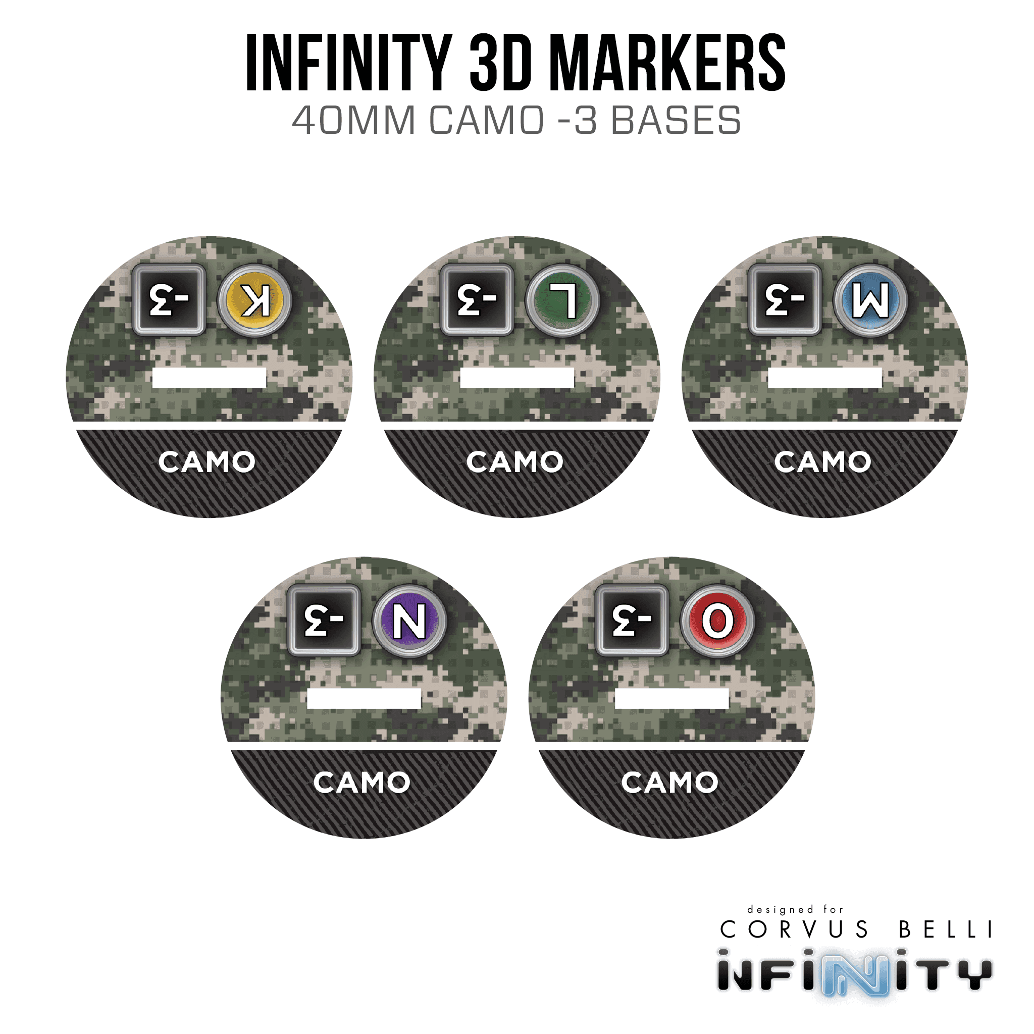 Infinity 3D Markers: Clausewitz Uhlans (40mm Camo -3) - K
