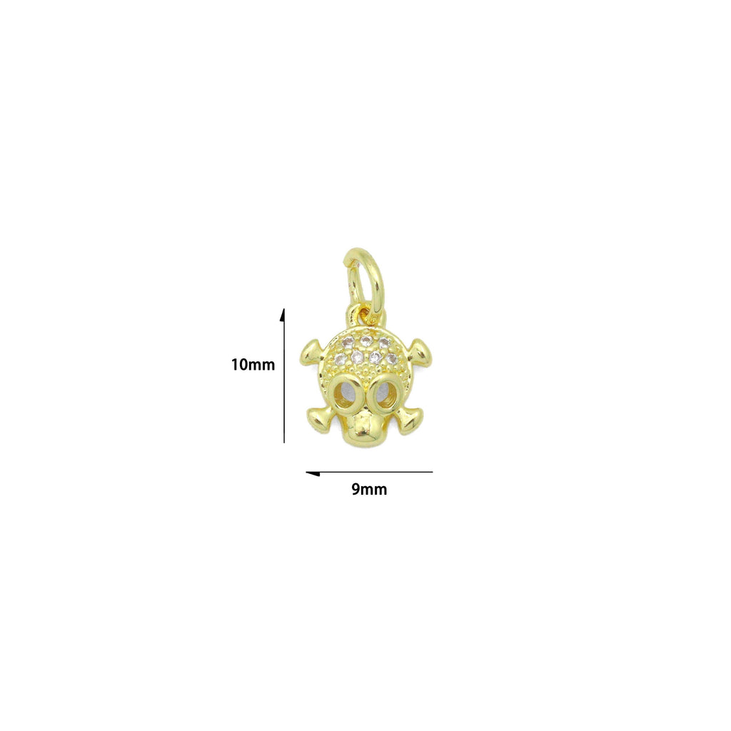 CZ Halloween Skull Charm, Sku#Y667
