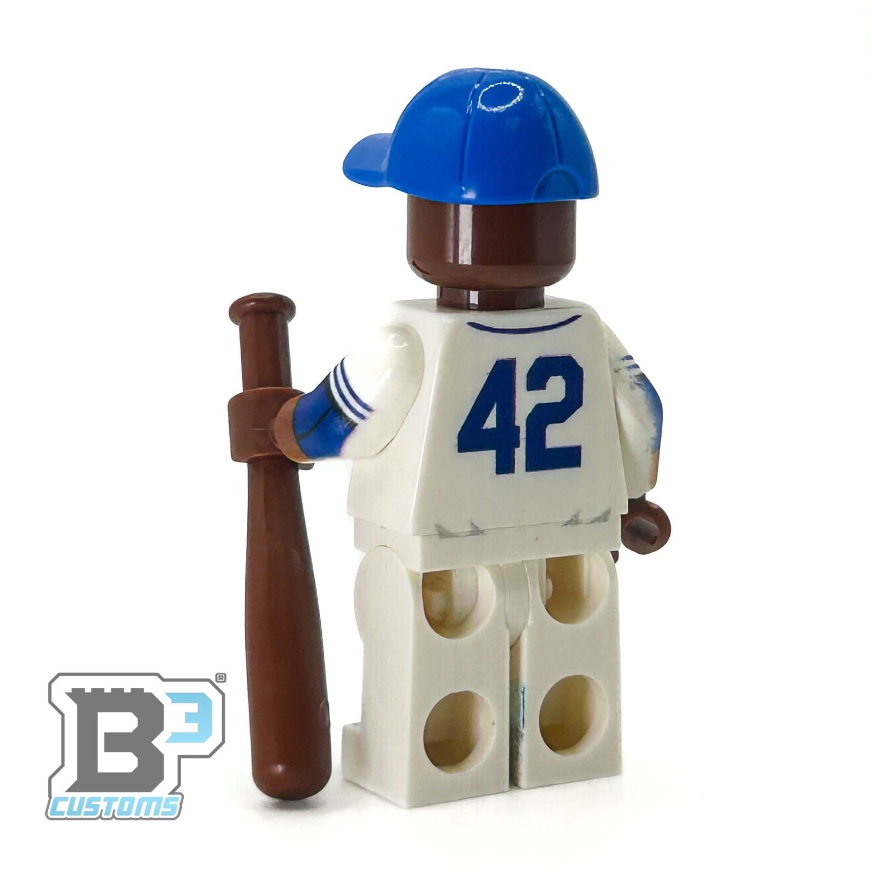 #42 Robinson Brookyln Baseball Player Minifig made using LEGO parts - B3 Customs