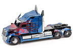 Model Kit Western Star 5700 Truck "Optimus Prime" Blue with Red Flames "Transformers: The Last Knight" (2017) Movie (Moderate Difficulty) Steel Model by Metal Earth