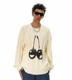 Double Cherry Knit Sweater - S