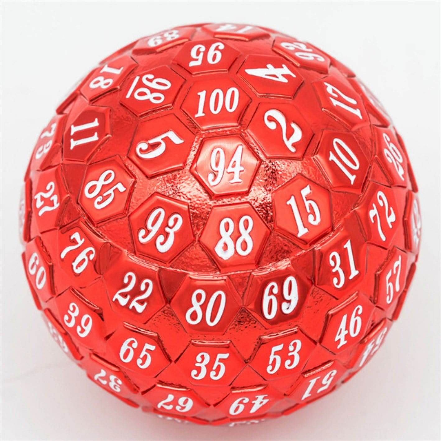 45mm Metal D100 - Red with White Font - 