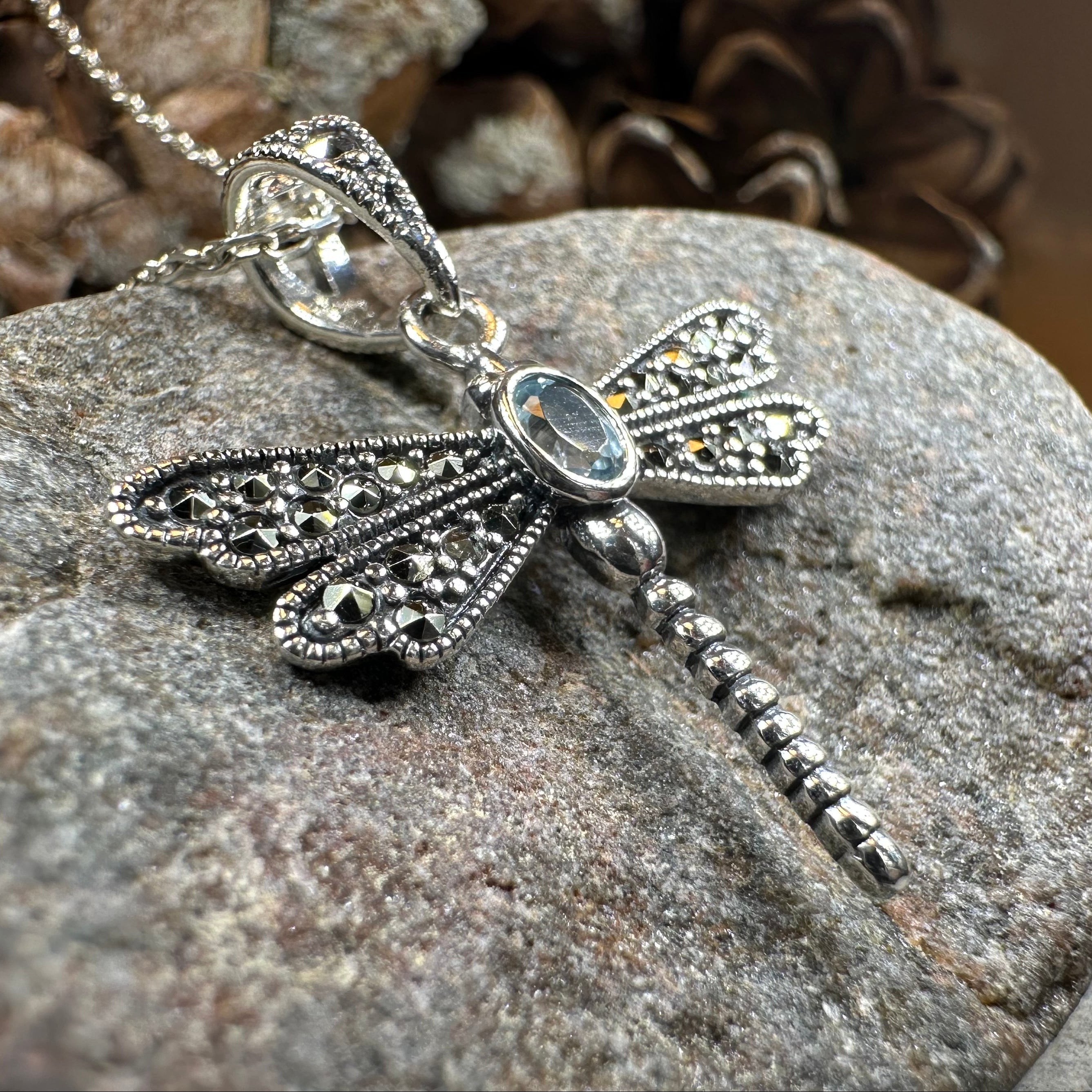 Triple Spiral Dragonfly Necklace