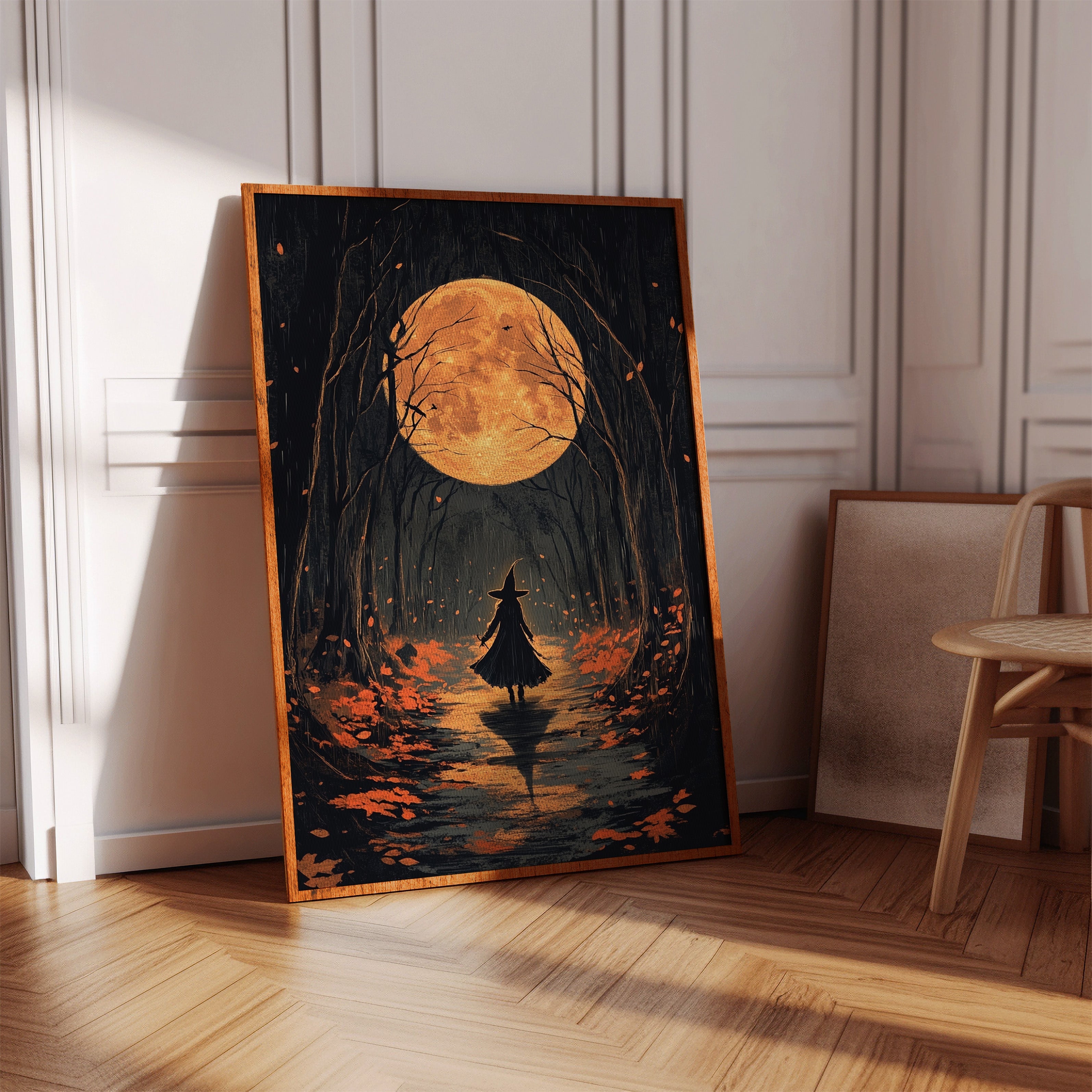 Witch Beneath the Harvest Moonlight