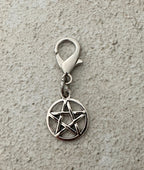 Witchy Pentacle Zipper Pull Bag Charm Keychain
