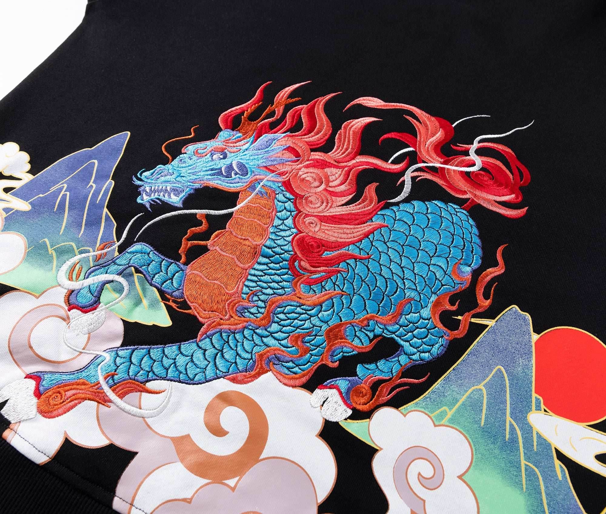 KH9240 Demon Horse Embroidery Hoodie - Black / S