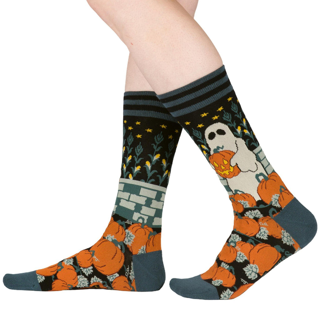 Ghoulish Gourd Crew Socks