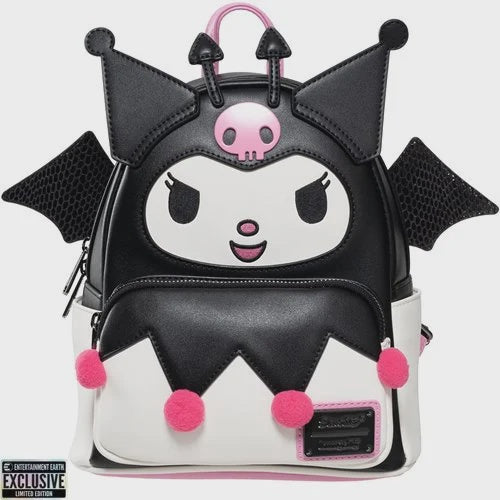 Sanrio Kuromi Devilish Winged Mini Backpack   Entertainment Earth Exclusive