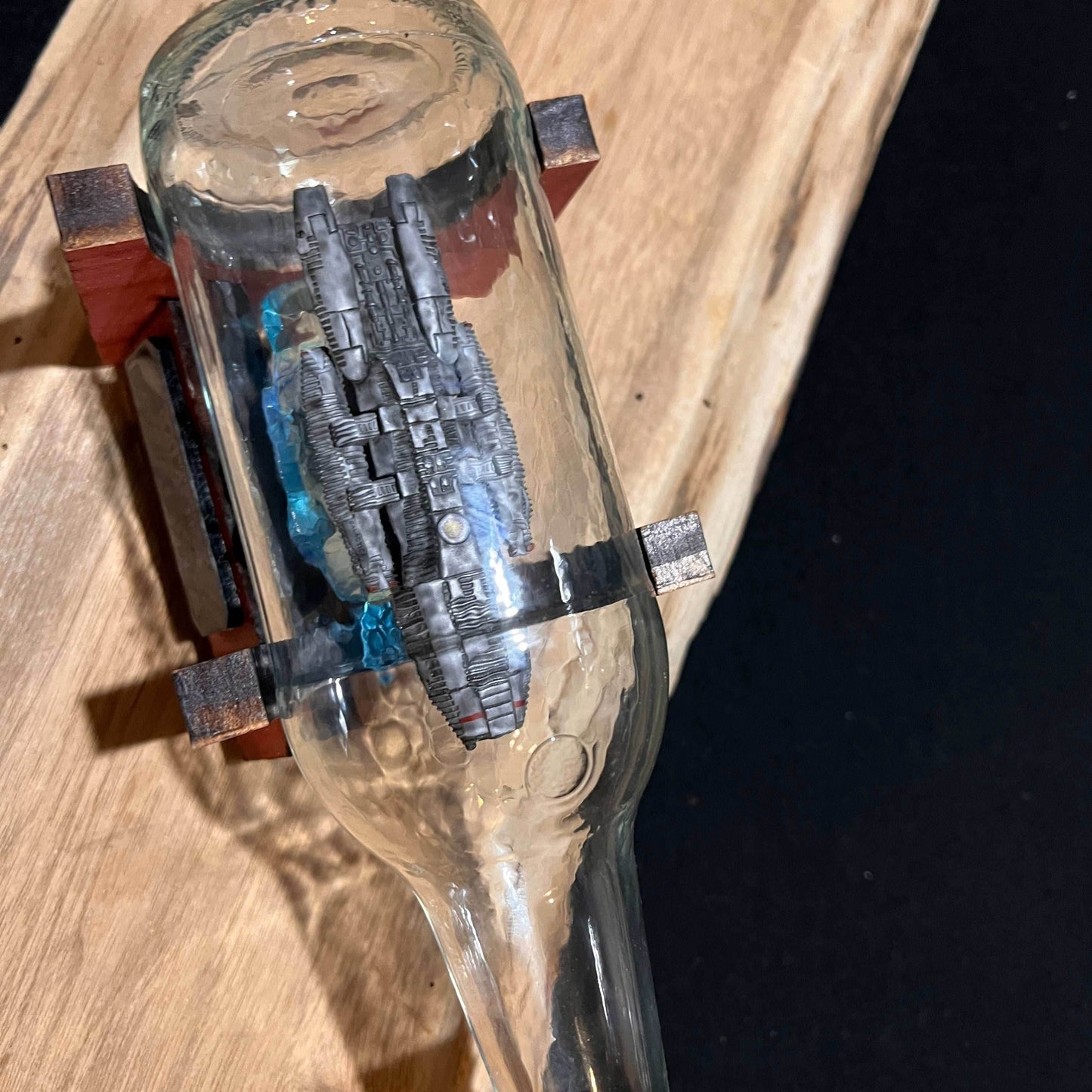Battlestar Galactica Starship in a Beer Bottle - 