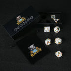 DND World Cup Resin Dice Set with National Flags and Soccer Balls + Gold Lettering