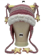 'Lalala' Hat Hand-Knitted Star-Striped