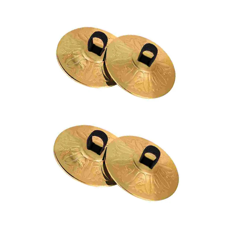 4pcs Copper Finger Cymbals Small Finger Cymbals Belly Dancing Mini Cymbals Musical Instrument Saucers