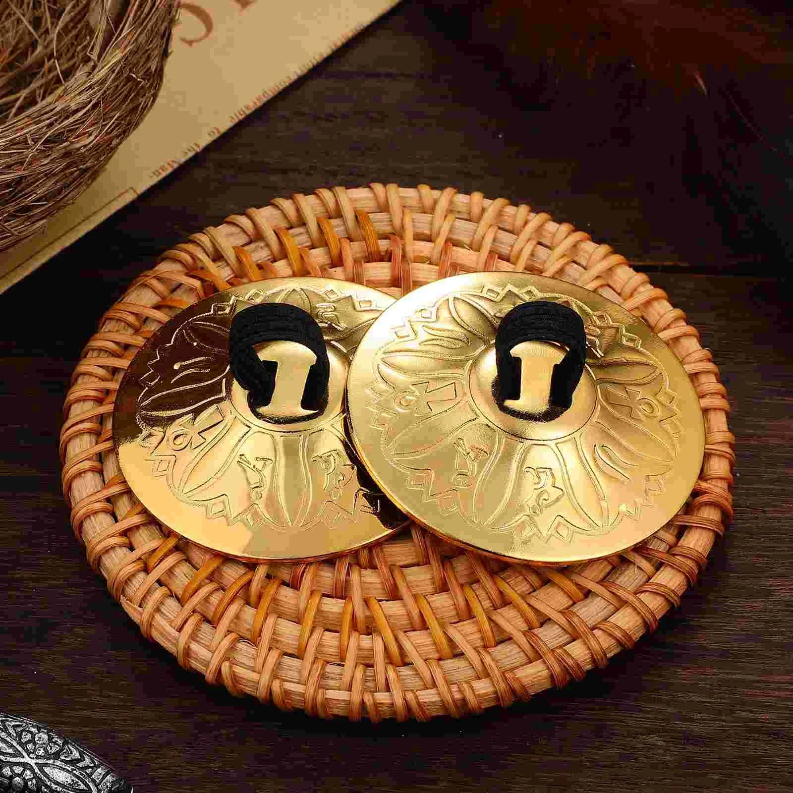 4pcs Copper Finger Cymbals Small Finger Cymbals Belly Dancing Mini Cymbals Musical Instrument Saucers