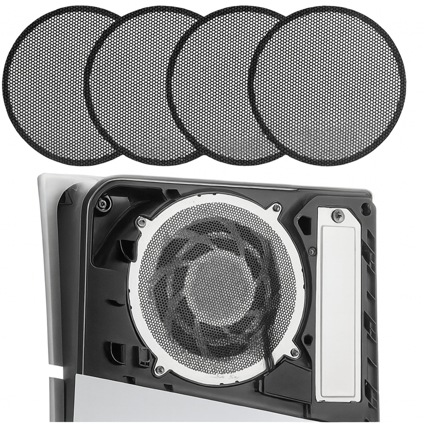 4PCS Dust Filter Kit for PS5 Slim | Heatsink Fan Vent Covers with Cooling Mesh