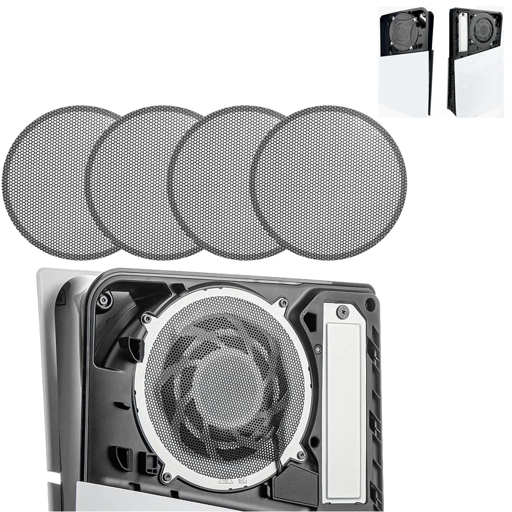 4PCS Dust Filter Kit for PS5 Slim | Heatsink Fan Vent Covers with Cooling Mesh