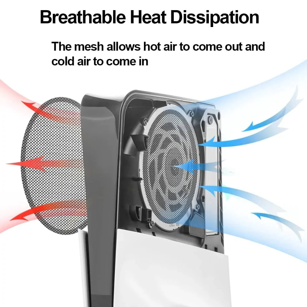 4PCS Dust Filter Kit for PS5 Slim | Heatsink Fan Vent Covers with Cooling Mesh
