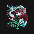 Demon Sister Slayer Brother - None / Black / 16x16