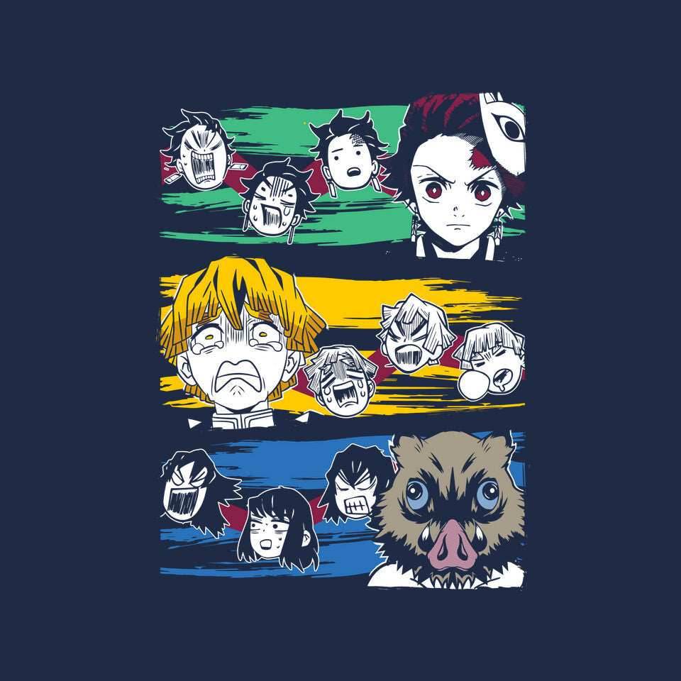Demon Slayer Trio - None / Navy / 13x13