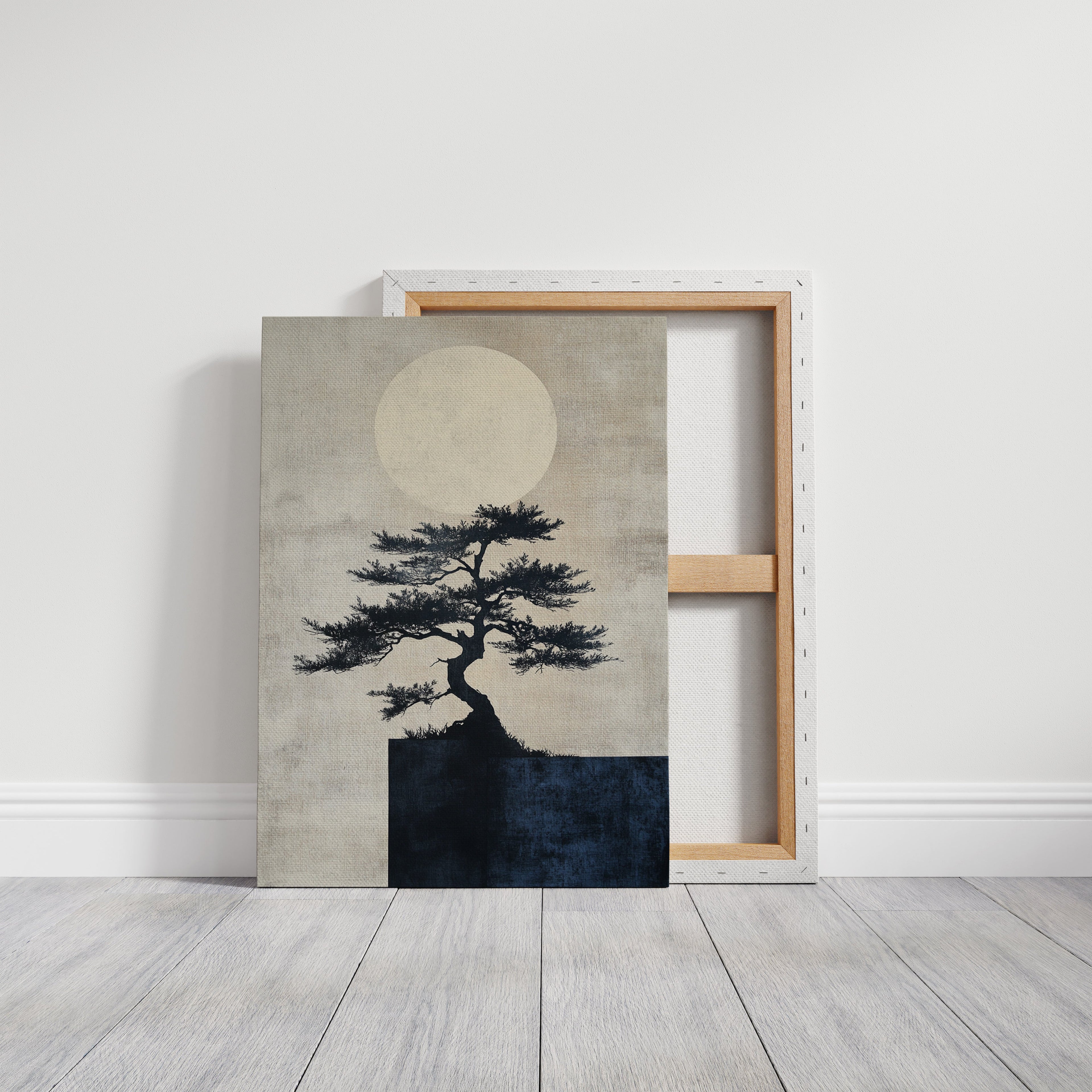 Zen Bonsai Tree Art – Minimalist Japanese Wall Print