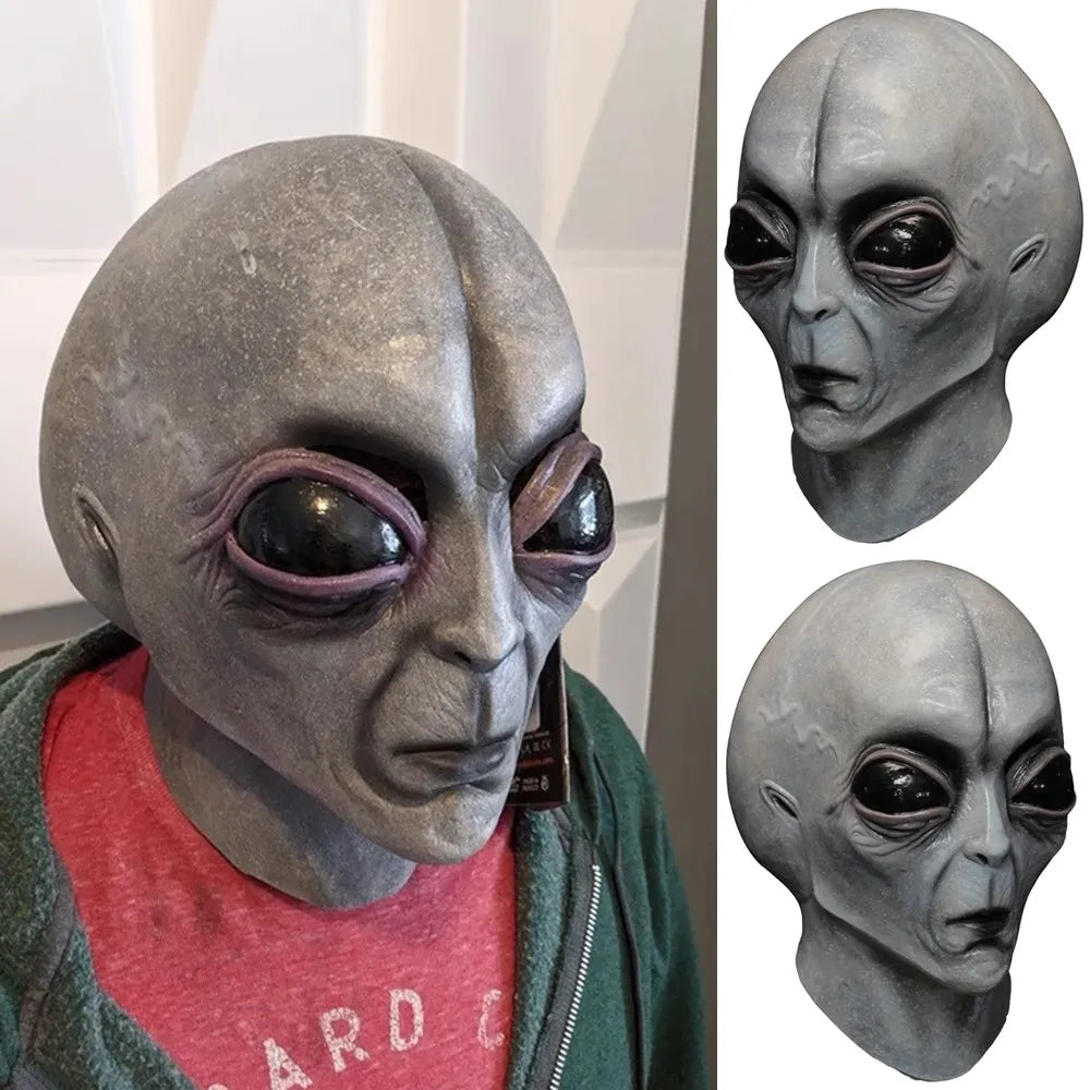 51 Area UFO Alien Skull Mask Cosplay Horror Big Eyes Latex Masks Helmet Halloween Carvinal Purim Party Costume Props 