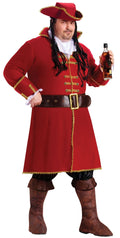 Captain Hook Black Heart Adult Plus Size Pirate Costume